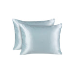 Shopbedding Luxury Satin Pillowcase For Hair - King Satin Pillowcase With Zipper, Baby Blue (Pillowcase Set Of 2) - Blissford