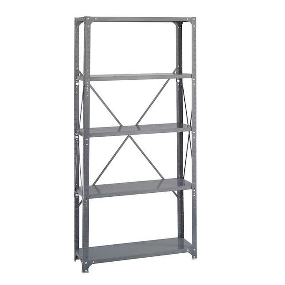 Safco Products 6265 Commercial Shelf Kit 36 W x 12 D x 72 H with 5 Shelves, Gray