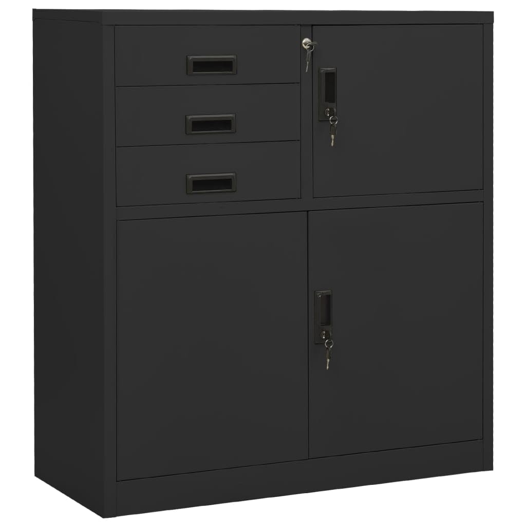 vidaXL Office Cabinet Anthracite 35.4&quot;x15.7&quot;x40.2&quot; Steel