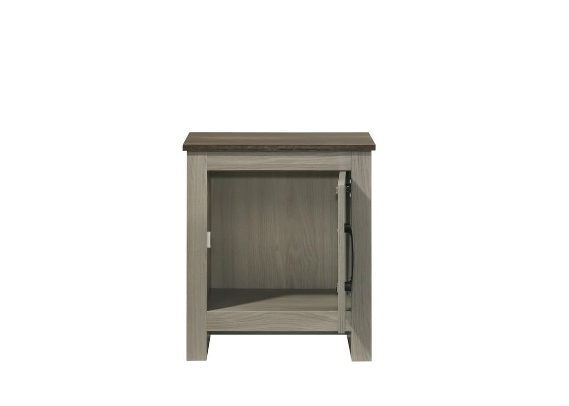 LILOLA LIVING Nyla 16&quot; W Gray Oak End Table, Side Table, Nightstand with Cabinet Door