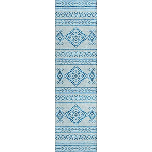 Sedona Sn14 Blue Transitional Rug Runner 2' 3" X 12'