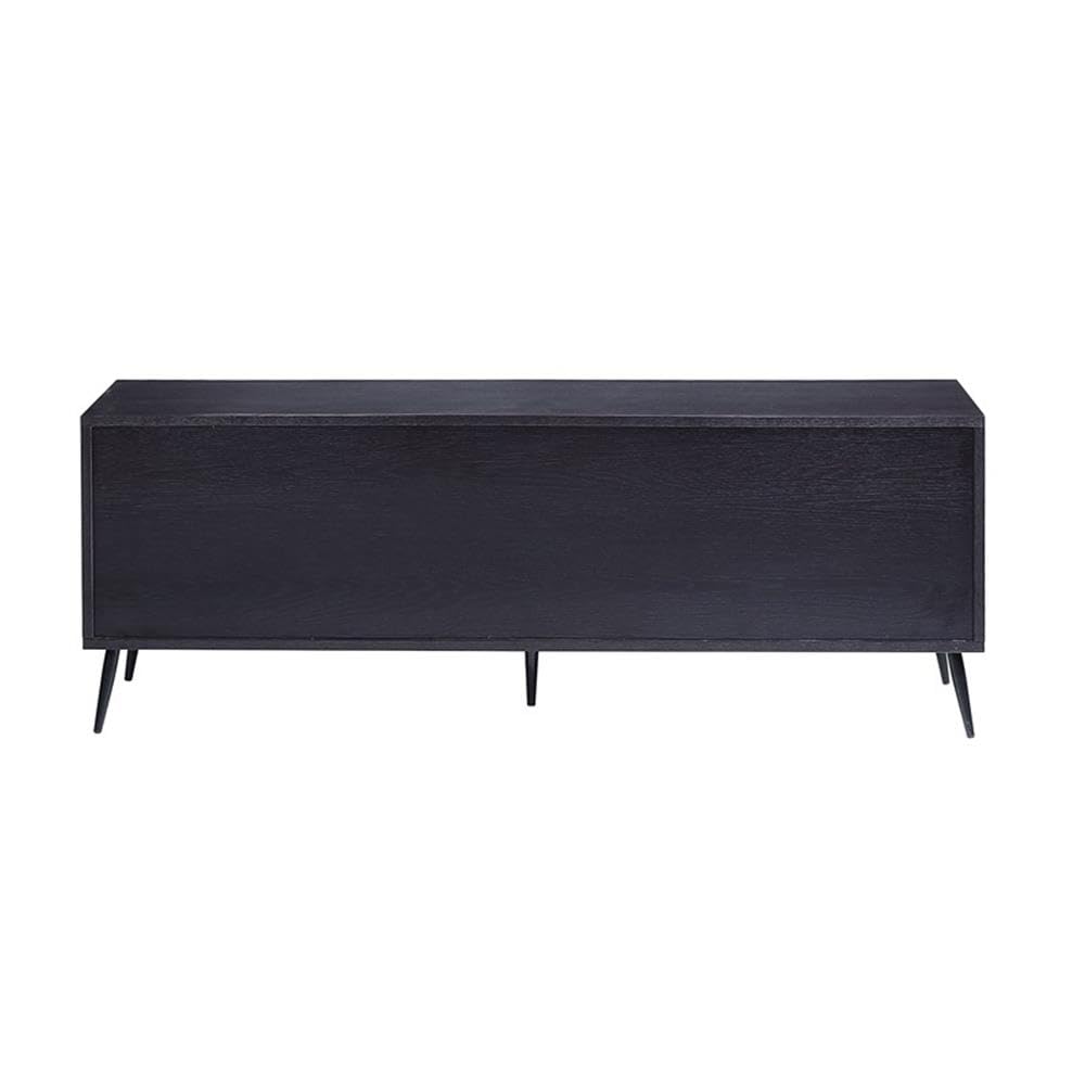 Acme Furniture 2 Doors and Four Open Shelves TV Stand, Black