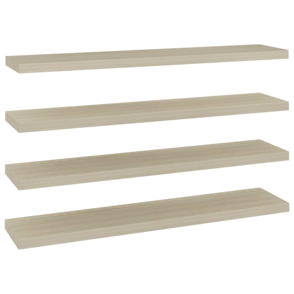 vidaXL Floating Wall Shelves 4 pcs Oak 47.2&quot;x9.3&quot;x1.5&quot; MDF