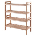 Mercury 2-Piece Stackable Shoe Rack Set - Versatile & Space-Saving Solution for Entryway or Mudroom - Holds 3 Pairs of Shoes per Shelf - Natural Wood Finish - 32"H x 27.2"W x 10.7"D