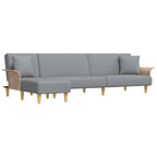 vidaXL Sofa Bed, L-Shaped Sofa Couch, Folding Sleeper Couch Bed, Sectional Recliner Couch for Living Room, Modern Style, Light Gray Fabric