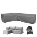Coosoo Patio L Shape Sofa Cover Sectional Waterproof Corner Sofa Cover Outdoor Dust-Proof Anti-Uv Furniture Couch Cover For Lawn Garden Yard Indoor With Windproof Buckle Extra Large Grey