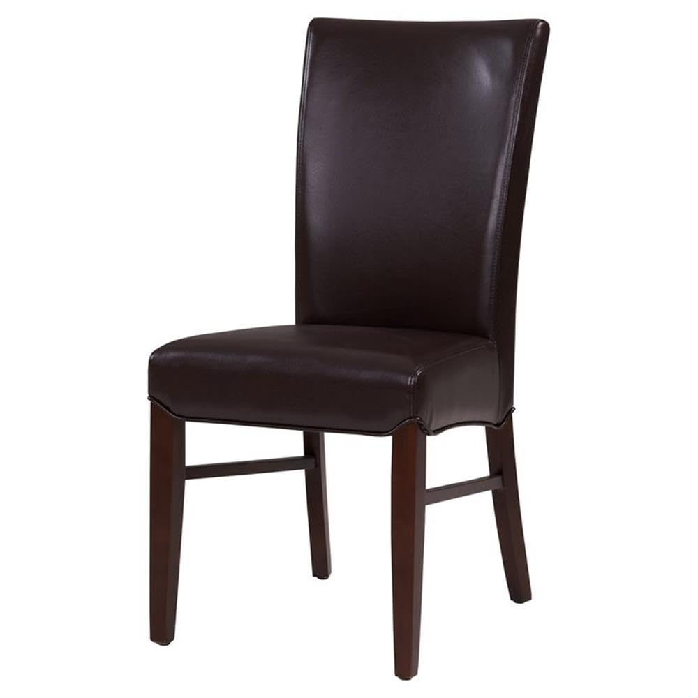 New Pacific Direct Milton Bonded Leather Chair,Brown Legs,Coffeen Bean,Set Of 2