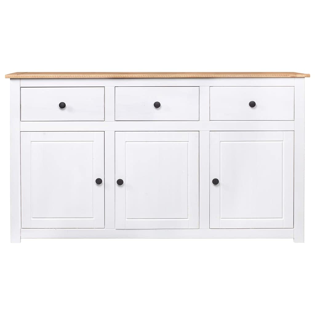 FAMIROSA Sideboard White 53.1x15.7x31.5 Solid Pinewood Panama Range