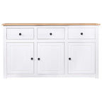 FAMIROSA Sideboard White 53.1x15.7x31.5 Solid Pinewood Panama Range