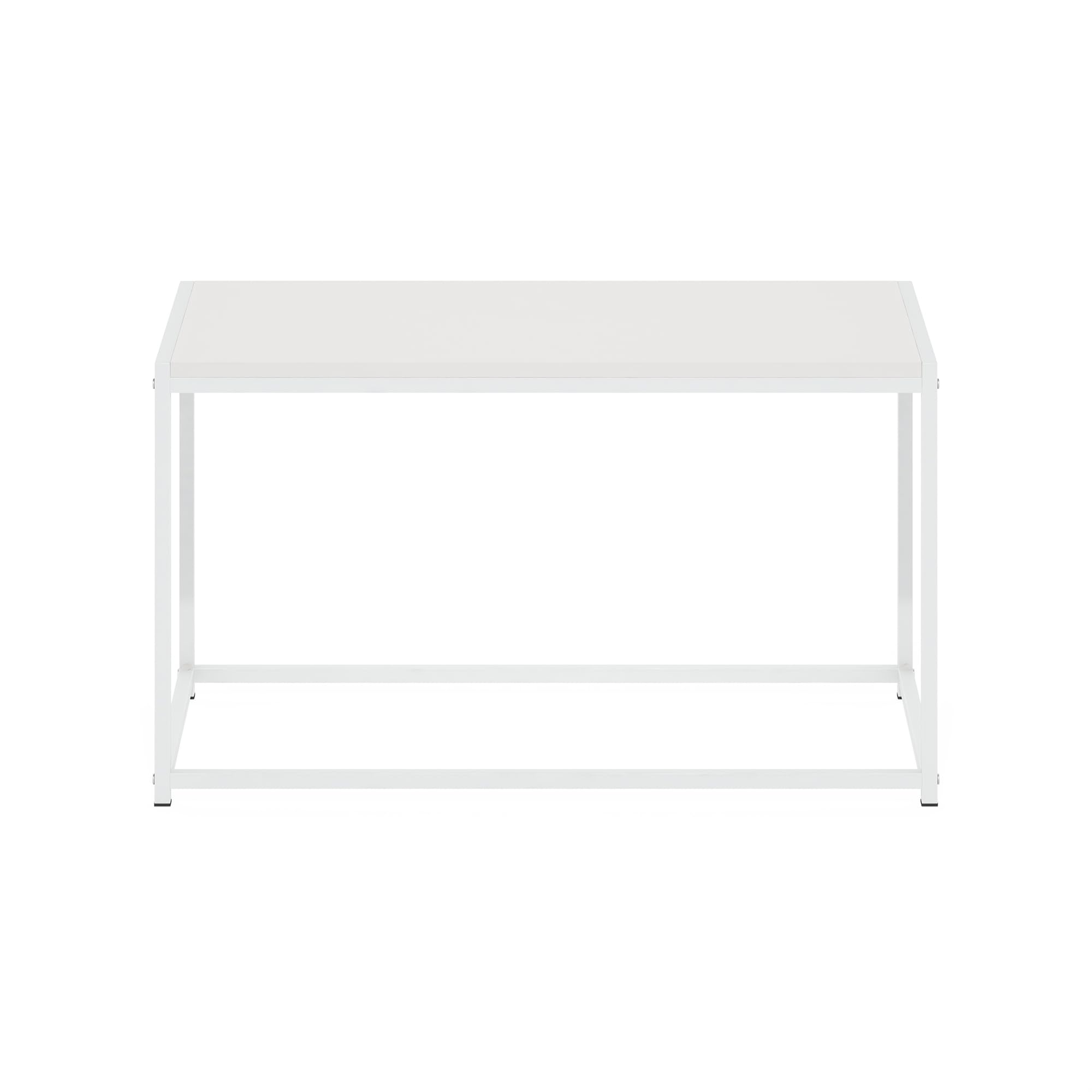Furinno Camnus Modern Living Coffee Table, Solid White/White