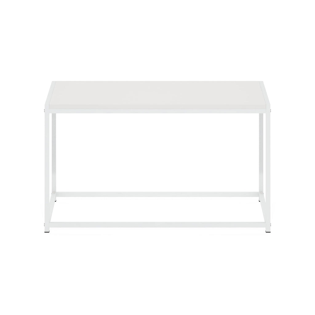 Furinno Camnus Modern Living Coffee Table, Solid White/White