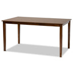 Baxton Studio Zamira Modern and Contemporary Transitional Walnut Brown Finished Wood 7-Piece Dining Set