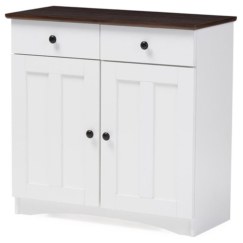 Baxton Studio Dr 883400-White/Wenge Cabinet, White/Dark Brown