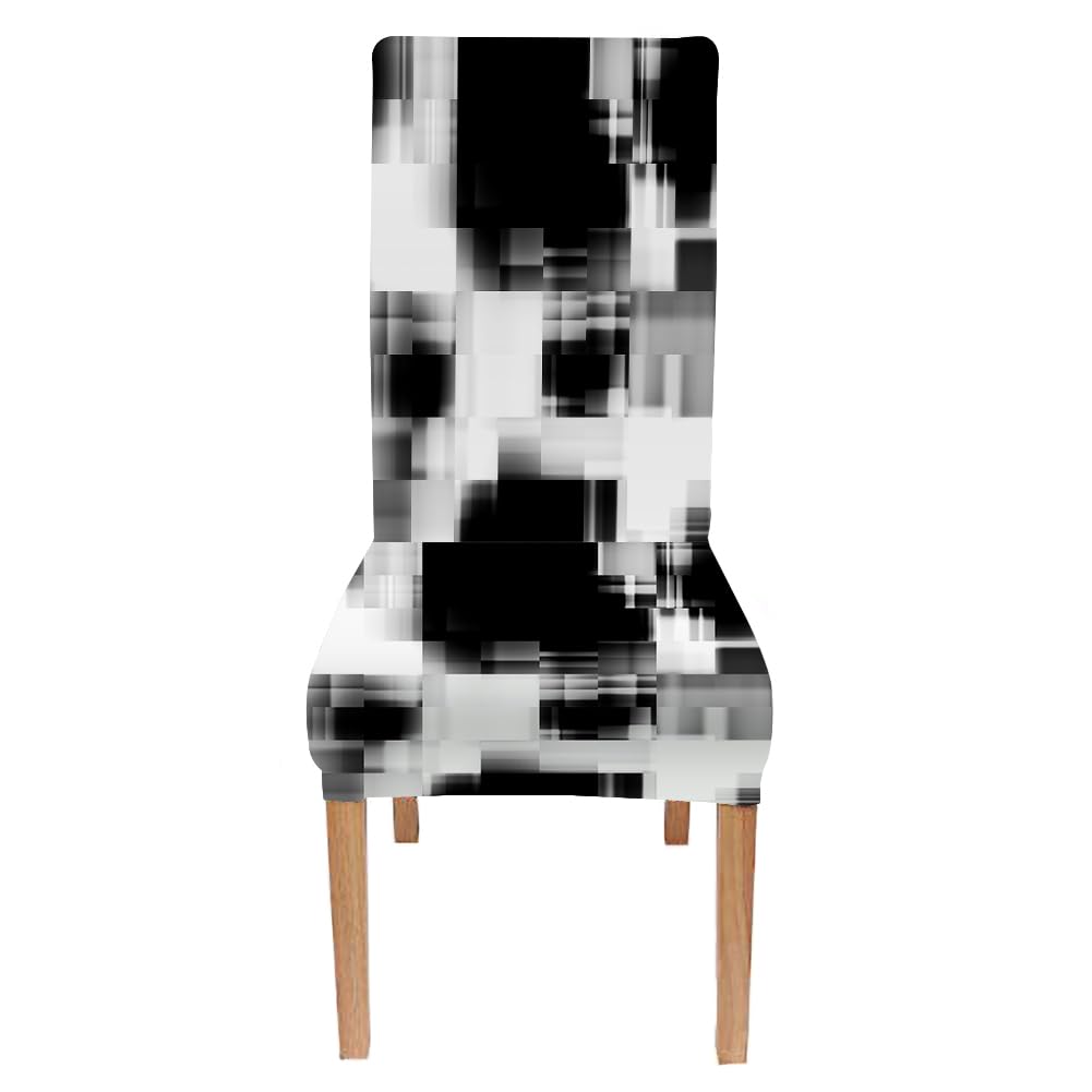 Capsceoll Art Abstract Monochrome Blackand White Dining Chair Covers Set Of 4,Removable Washable Parson Chair Covers For Dining Room,Living Room,Kitchen