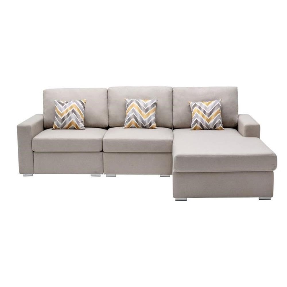 Lilola Home Nolan 3Pc Reversible Sectional Sofa Chaise - Thumbnail 4