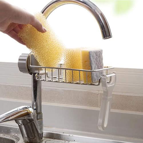 Kitchenfest Stainless Steel Faucet Rack Kitchen Sink Storage Rack Sundries Organizer Holder Bathroom Soap Rag Drain Shelf