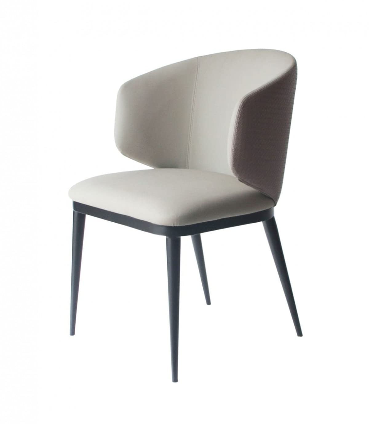 HomeRoots Faux Leather, Metal Beige Modern Faux Leather Dining Chair