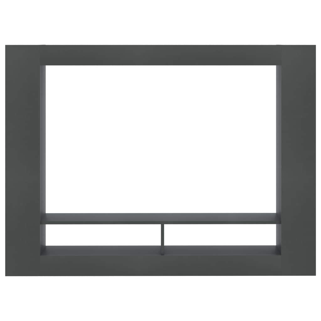vidaXL Engineered Wood TV Stand - Gray - with Open Compartments and Side Shelves for Storage - Easy Assembly - Modern Living Room Furniture
