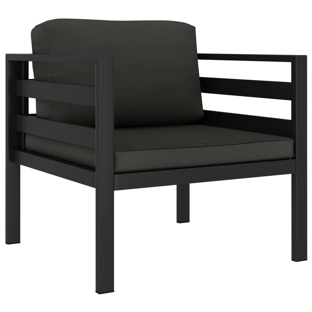 vidaXL Aluminum Single Sofa with Cushions - Versatile Patio Sofa for Indoor and Outdoor Usage - Weather Resistant, Lightweight and Configurable