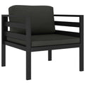 vidaXL Aluminum Single Sofa with Cushions - Versatile Patio Sofa for Indoor and Outdoor Usage - Weather Resistant, Lightweight and Configurable