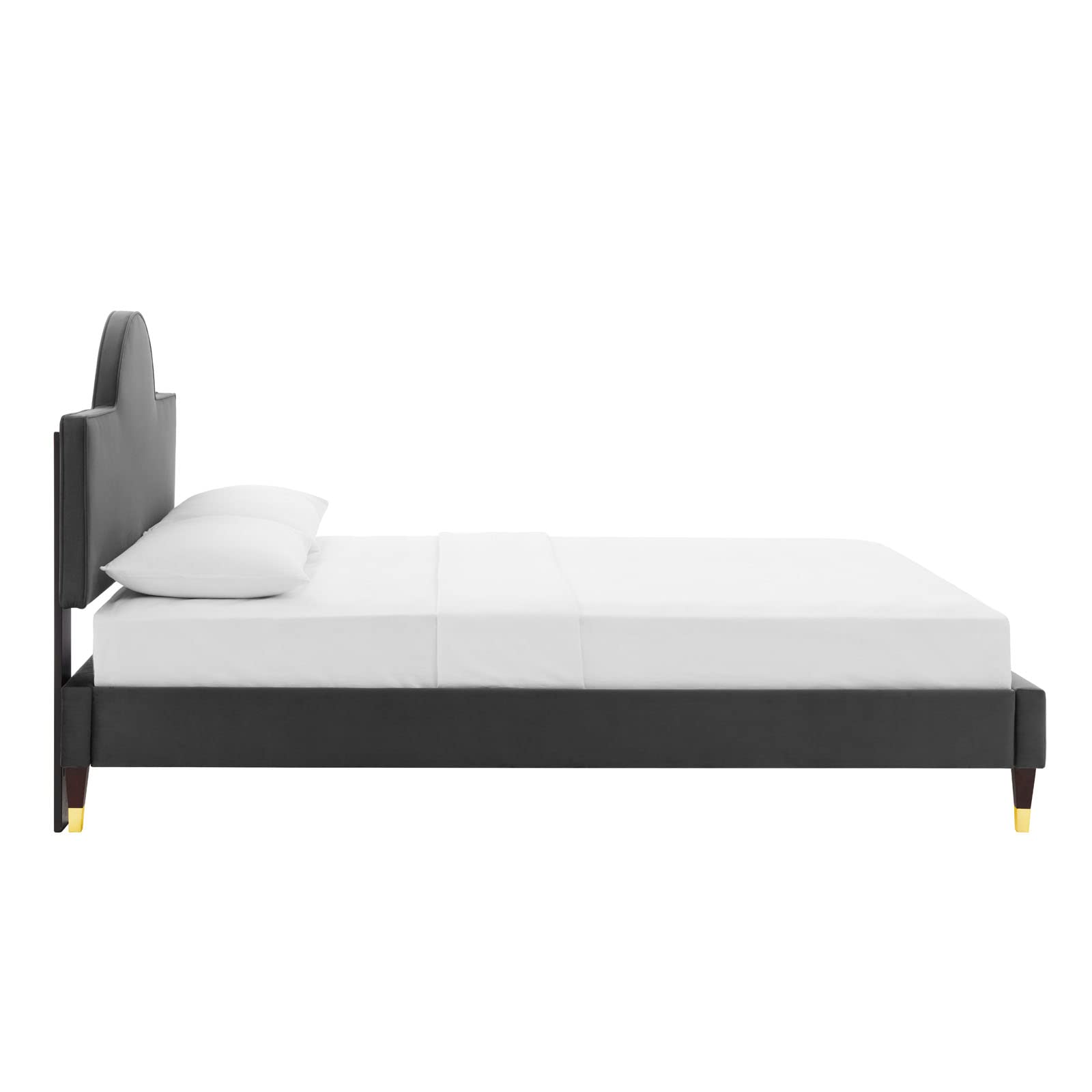 Modway Aurora Performance Velvet King Bed, Charcoal