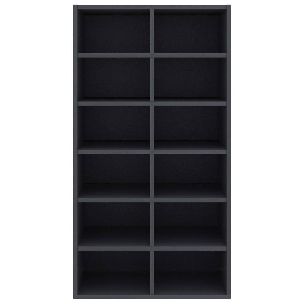 vidaXL Shoe Cubby, Shoe Cabinet with 12 Compartments, Shoe Rack, Shoe Storage Organizer for Entryway Hallway Bedroom Dorm Room, Gray Engineered Wood