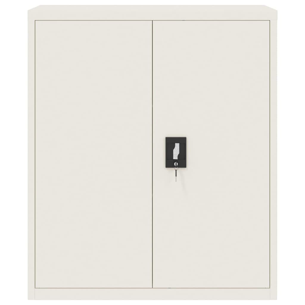 vidaXL File Cabinet Lockable Metal Storage Cabinet with Doors White Steel