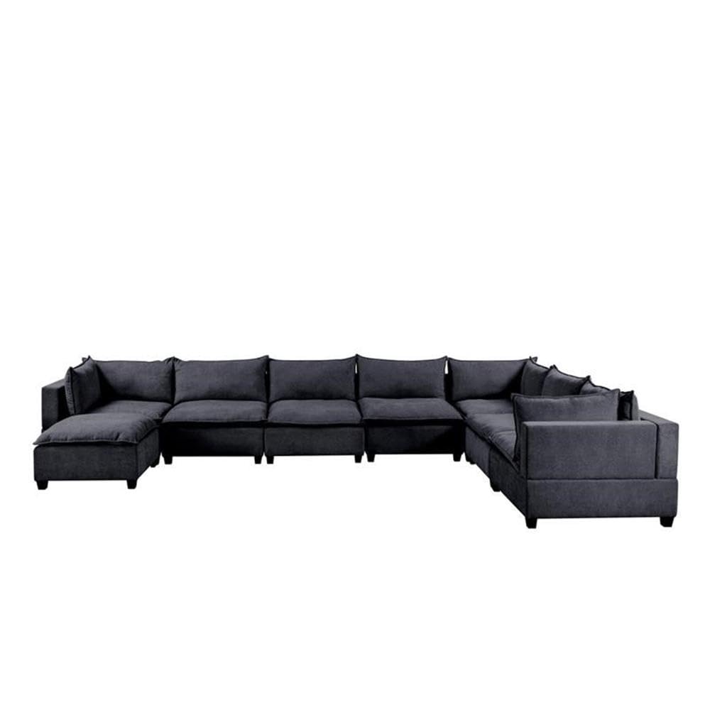 Lilola Home Madison Dark Gray Fabric 8 Piece Modular Sectional Sofa Chaise