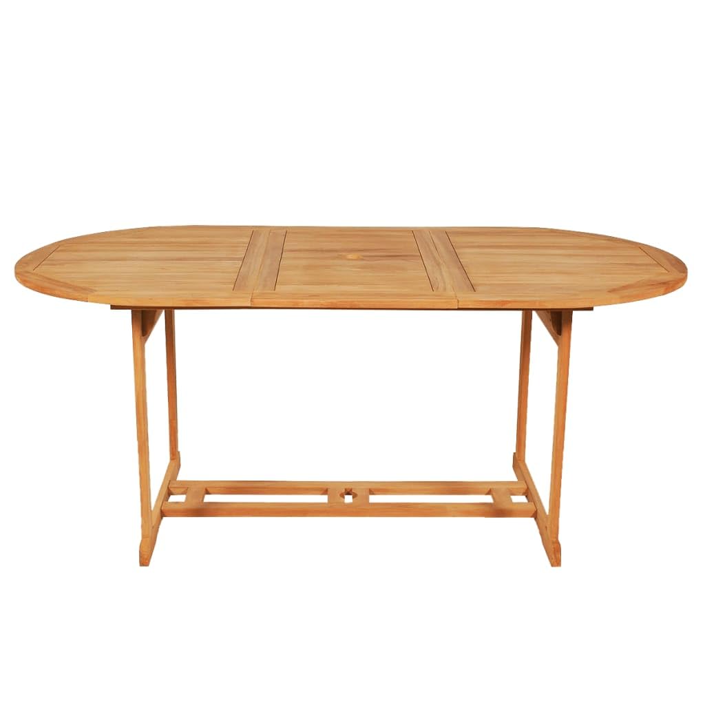 vidaXL Solid Teak Wood Patio Dining Set 9 Pieces Garden Dinner Table Chairs Outdoor Balcony Terrace Furniture Set Wooden Foldable Folding