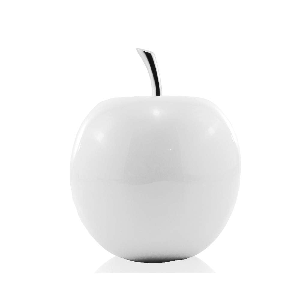 HomeRoots White Medium Apple Shaped Aluminum Accent Home Decor