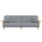 vidaXL Convertible Sofa Bed with Armrests - Modern Light Gray Fabric Sleeper Couch with Extra Pillows, Thick Padded Seats, Durable Plywood Frame