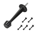 Homotek 6 Pack Heavy Duty Solid Rigid Door Stop With Soft Rubber Tip, Zinc Die Cast Door Stopper Protect Wall & Door, Black