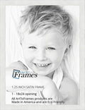 ArtToFrames 18x24 Inch White Picture Frame, This 1.25 Custom Poster Frame is Satin White Frame, for Your Art or Photos, WOMFRBW2
