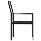 vidaXL Patio Chairs 2 pcs Black PVC Rattan - All Weather Outdoor Seating Ideal for Garden, Deck, Patio or Poolside Lounge