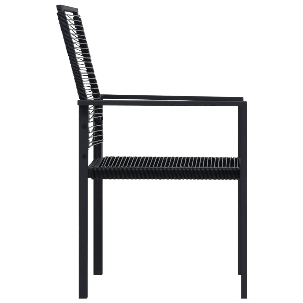 vidaXL Patio Chairs 2 pcs Black PVC Rattan - All Weather Outdoor Seating Ideal for Garden, Deck, Patio or Poolside Lounge