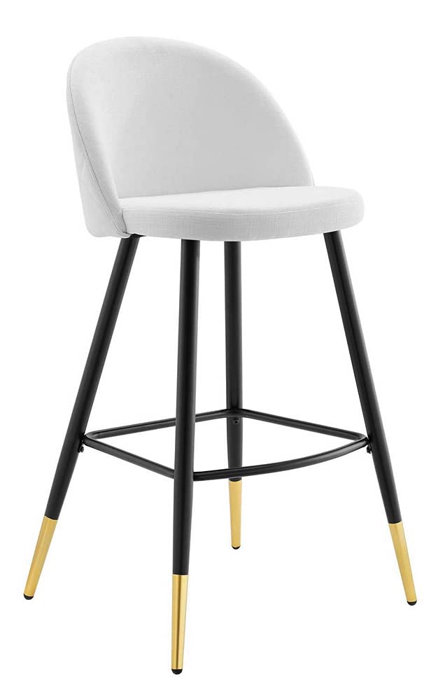 Modway Cordial Fabric Upholstered Dining Bar Stools in White - Set of 2