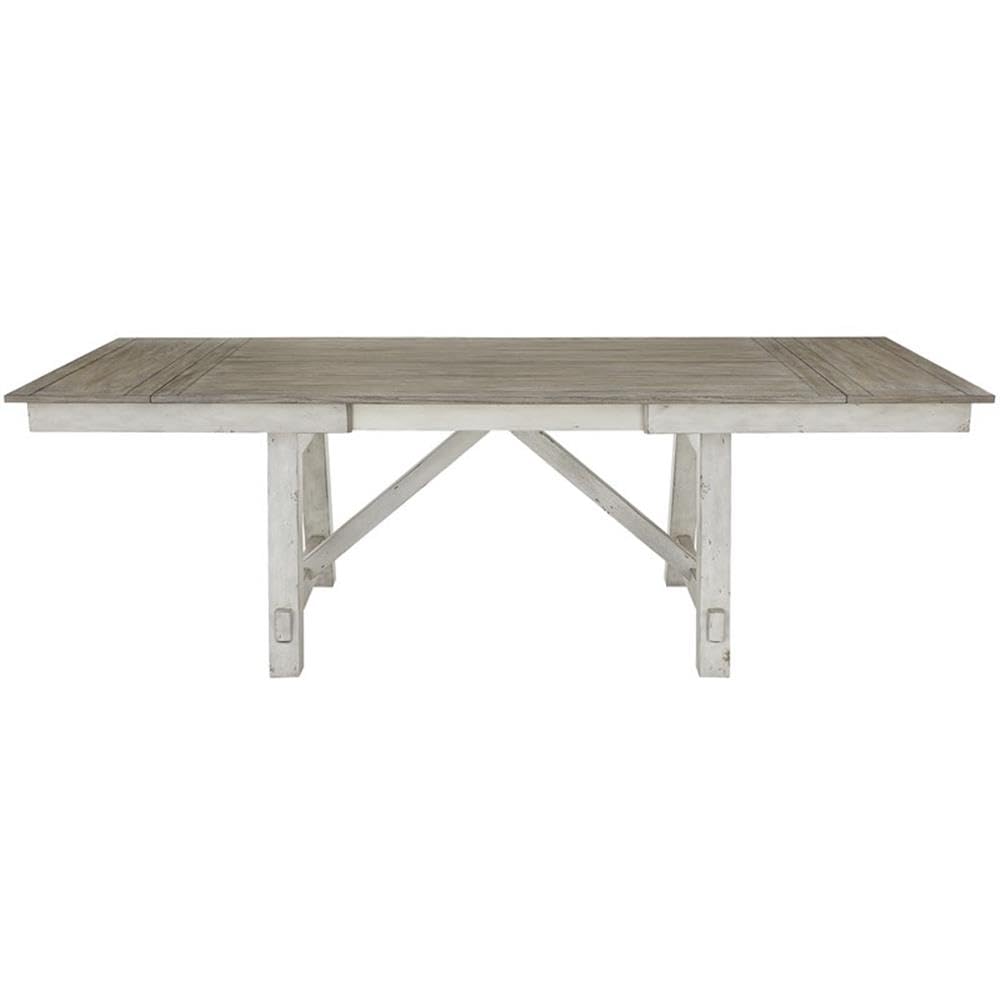 Progressive Furniture White/Gray MT Pleasant Extendable Dining Table in Oyster