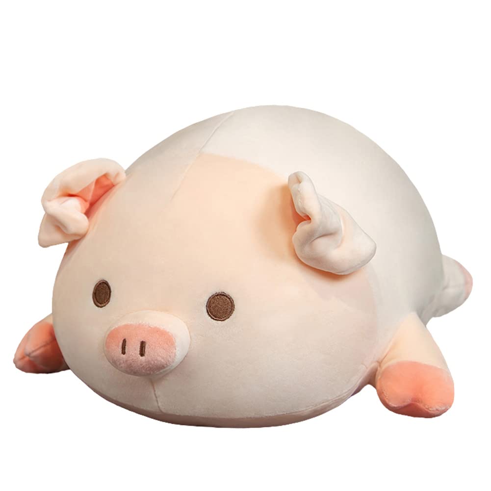 lannery Pig Stuffed Animal Hugging Pillow, Soft Fat Pig Plush Toy Gifts for Kids, Valentine, Christmas (round Eyes, 19.7')