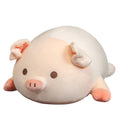 Lannery Pig Stuffed Animal Hugging Pillow, Soft Fat Pig Plush Toy Gifts For Kids, Valentine, Christmas (Round Eyes, 15.7')