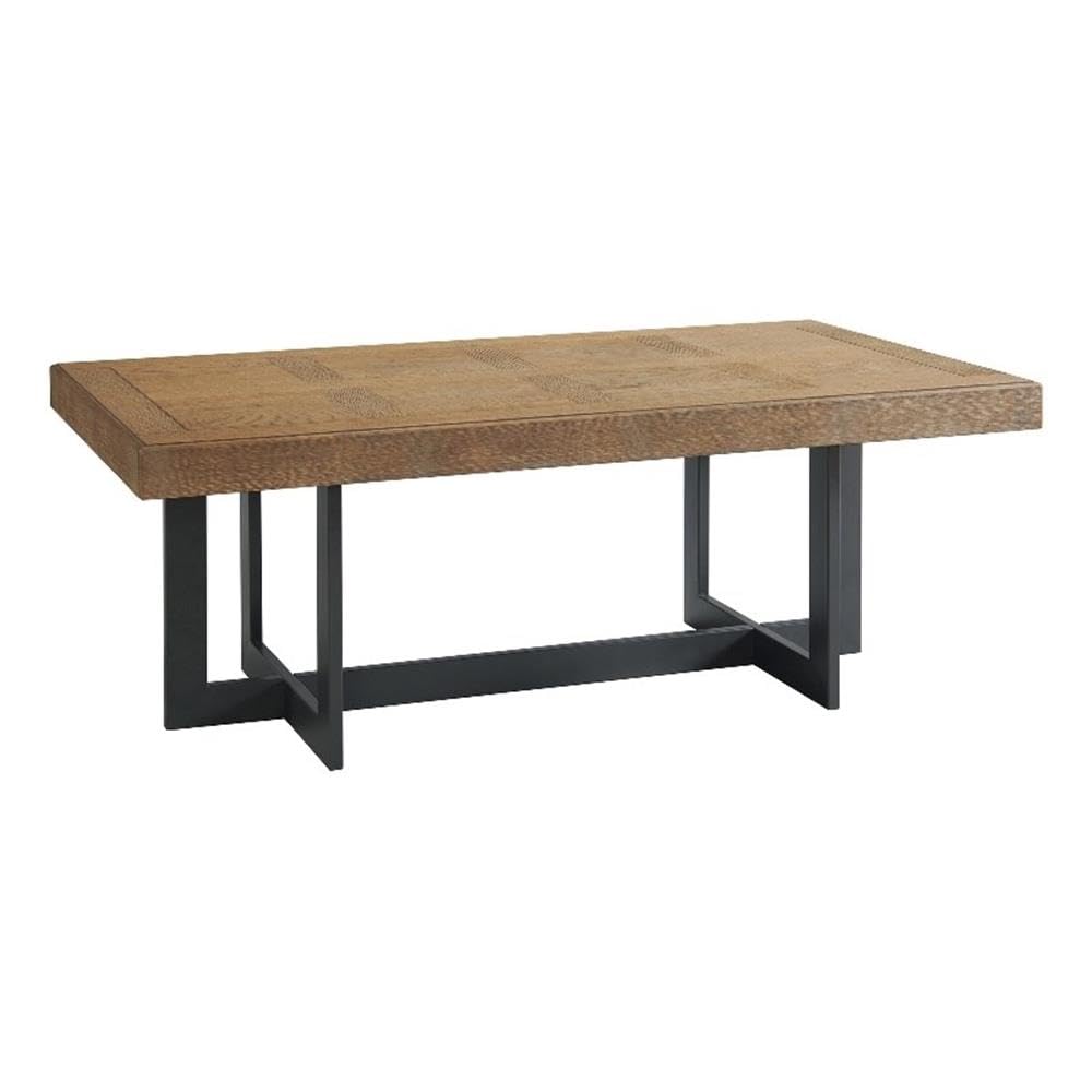 Intercon Eden 52" Wide Coffee Table with Metal Base, Rustic Dune