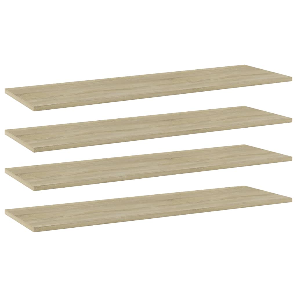 vidaXL Engineered Wood Bookshelf Boards – Quality Crafted, Simplistic, Sonoma Oak Panels – Easy to Clean and Install – 4 Pcs Set, Size 39.4&quot;x11.8&quot;x0.6&quot;