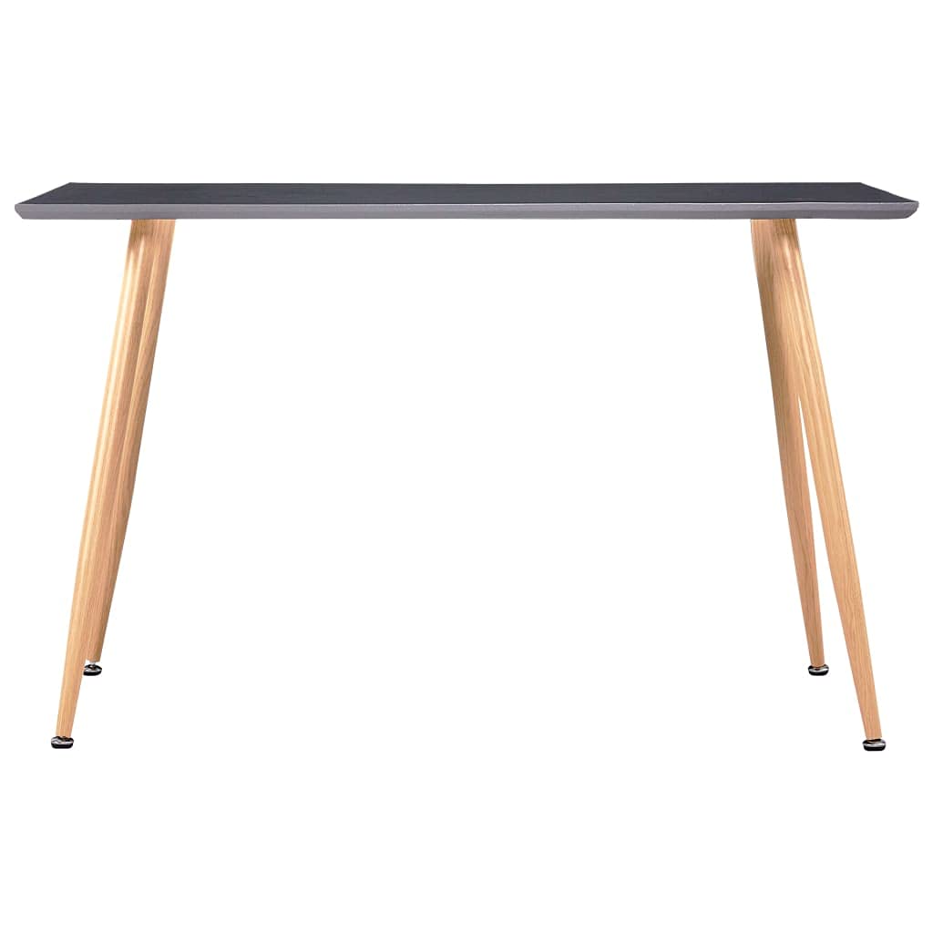 vidaXL Modern Scandinavian Design Dining Table - Gray and Oak, MDF Tabletop and Steel Legs, 47.2&quot;x23.6&quot;x29.1&quot;, Seats 6