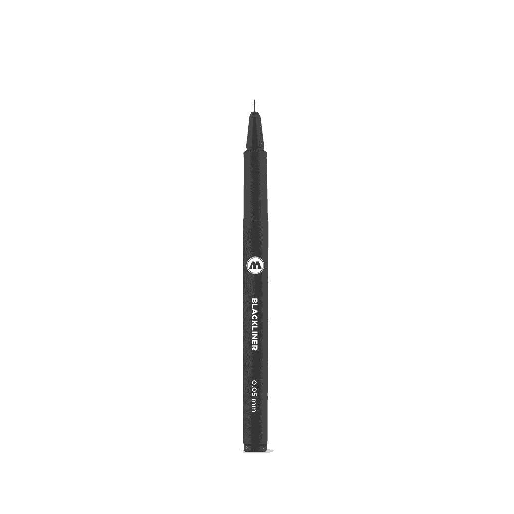 Molotow Blackliner Pen, Round Tip, Black Permanent Ink, 1 Each (703.211)