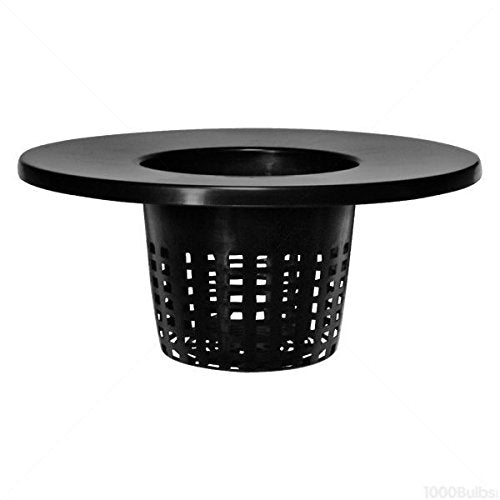 6 In. Wide Lip Bucket Basket - Round Plant Container With Mesh Bottom - Hydrofarm Hg6Rdbk