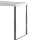 Coaster Home Furnishings Brennan Modern Contemporary Home Office 3-Drawer Writing Desk with Drawers Computer Desk Study Table File Cabinet Storage Silver Metal Frame White 800325