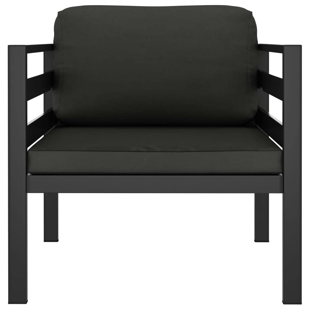 vidaXL Aluminum Single Sofa with Cushions - Versatile Patio Sofa for Indoor and Outdoor Usage - Weather Resistant, Lightweight and Configurable