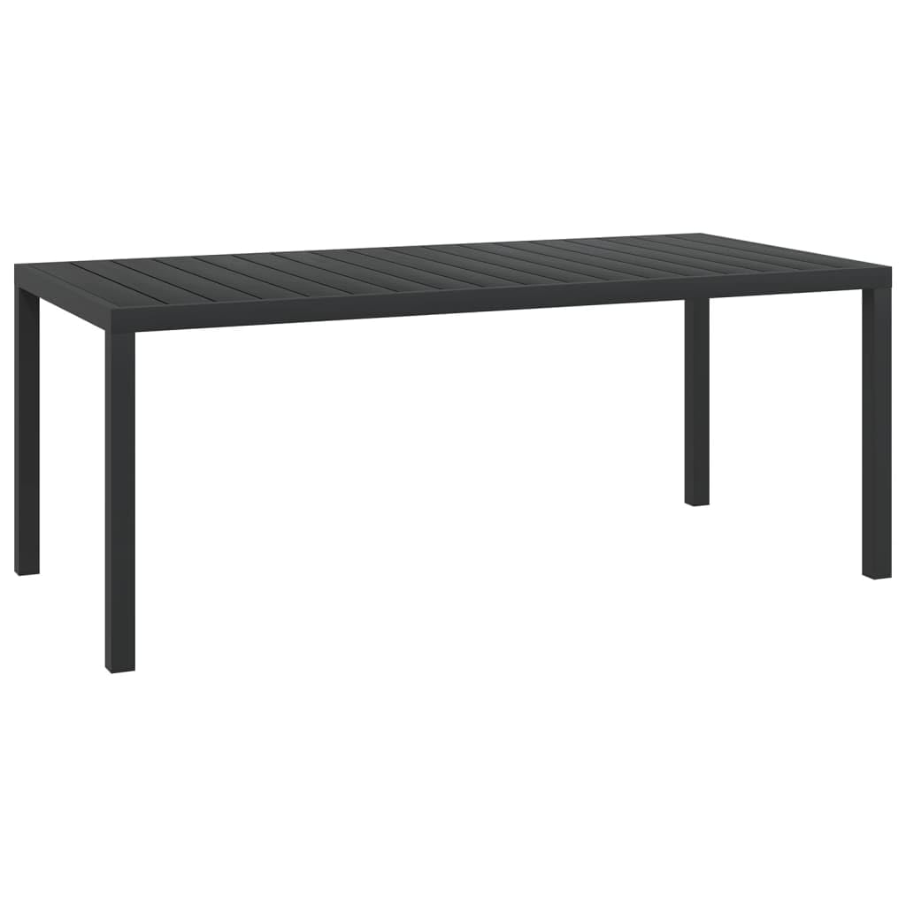 vidaXL Patio Dining Table WPC Aluminum 72.8&quot; Black Industrial Garden Outdoor