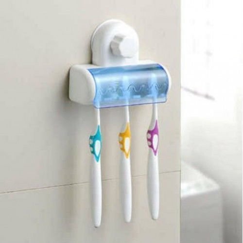 Decorcrafts Toothpaste Dispenser |Toothbrush Holder Set Family Set Wall Mount Rack Bath Oral