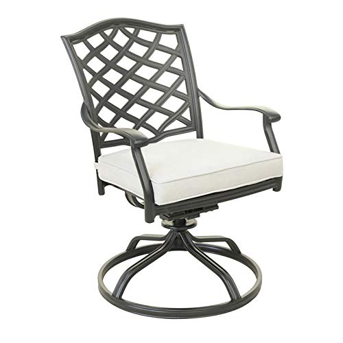 iPatio Florence Aluminum Dining Swivel Chair with Cushion, Set of 2