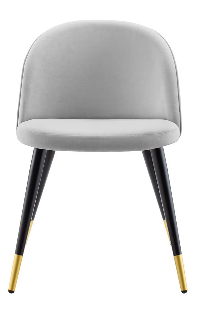 Modway Cordial Performance Velvet Dining Accent Chairs in Light Gray - Set of 2